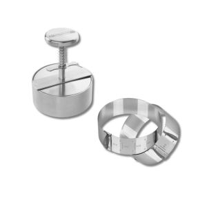 Fackelmann Fm Professional 9912450 Presse À Hamburger, Cercle De Cuisine, Emporte Pièce Rond, Ustensile De Cuisine, Acier Inoxydable, 4 Cm De Haut Et 9 À 11,7 Cm Et 14 X 11 Cm