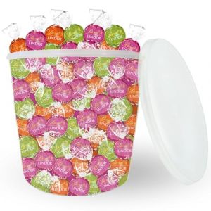 LINDT Assortiment de 100 bouchées LINDOR au lait Fraise/Pistache/Orange sanguine 1.25 kg de Chocolat à Offrir ou à Partager
