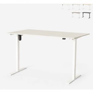 Bureau assis-debout &eacute;lectrique r&eacute;glable en hauteur 160x80 Blanc Standwalk