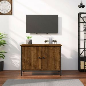 VidaXL Meuble TV avec portes ch&ecirc;ne marron 60x35x45cm bois d'ing&eacute;nierie 826299