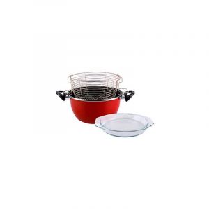 Magefesa Friteuse Prague 24 cm avec couvercle adapté à l'induction et au lave-vaisselle marron