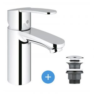 Grohe Eurostyle Cosmopolitan Set Mitigeur lavabo Taille s + Bonde clic clac pour lavabo avec trop-plein (3246820E-CLICCLAC)