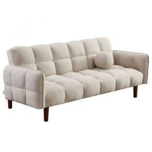 Adam - canapé convertible clic-clac 2 places bubble en tissu texturé - beige