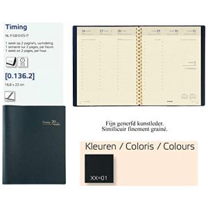 Brepols Agenda semainier Timing Alto - 17,5 x 22,5 cm - spiralé - couverture PVC noire * Attention pré-commande uniquement *