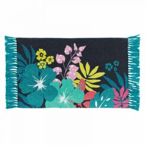 Tapis Imprimé à Franges "Hawaï" 50x80cm Bleu Prix