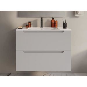 Meuble simple vasque suspendu - Blanc - 80 cm - stefanie