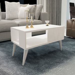 Image de Table basse Ludvika avec espace de rangement 40 x 90 x 45 cm blanc [en.casa]