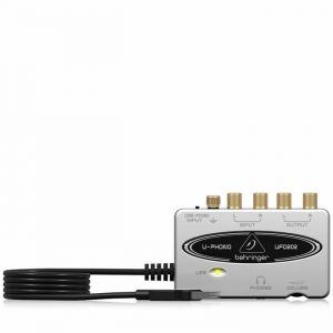 Behringer UFO202 Interface USB/Audio Audiophile avec Préampli Phono Intégré pour Numériser vos Bandes et Disques Vinyles, Compatible PC et Mac