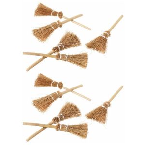 Ruedelafete Lot de 10 mini-Balais en paille 5cm