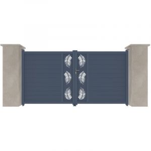 Portail aluminium battant C08 Gris 7016 - Largeur entre piliers 3060mm - Hauteur 1800mm