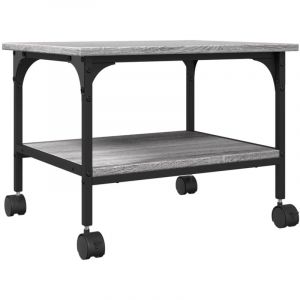 VidaXL Support d'imprimante &agrave; 2 niveaux sonoma gris 50x40x38 cm