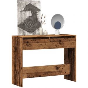 VidaXL Table console vieux bois 100x35x76,5 cm bois d'ing&eacute;nierie