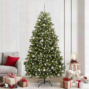 VidaXL Sapin de No&euml;l artificiel avec 300 LED Vert 240 cm PVC et m&eacute;tal