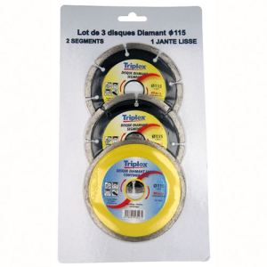 Tivoly XT30342090315 - Disque diamant lot de 3 &Oslash; 115 mm