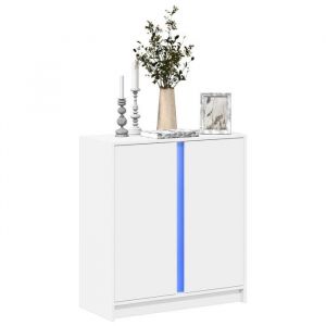 Vidaxl - Buffet avec led blanc 77x34x85 cm bois d'ing&eacute;nierie