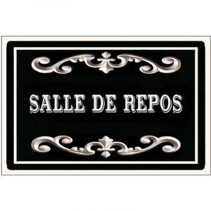 Plaque de porte en métal – Salle de repos