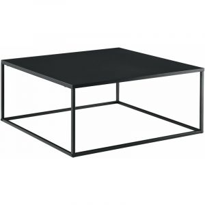 Table b e carrée salon en métal 85 x 85 cm noir mat Métal