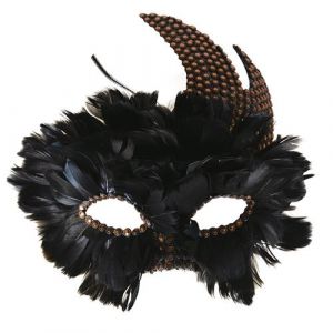 Masque loup plume corbeau clous steampunk adulte - générique 23373