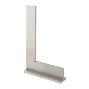 Forum Equerre d'atelier avec butée, DIN 875/I, en acier inoxydable, forme B, Long. des branches : 250 x 165 mm, Coupe transversale 35 x 7 mm