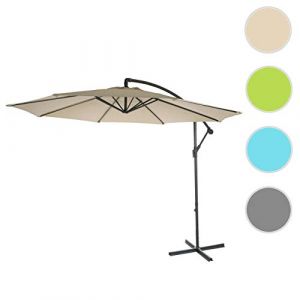 Parasol déporté Semi Pro Acerra, Protection Contre Le Soleil, 3m inclinable ~ crème sans Support