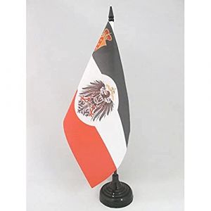 AZ FLAG Drapeau de Table Alsace-Lorraine 1871-1919 21x14cm - Petit Drapeaux DE Bureau du Reichsland Elsass-Lothringen 14 x 21 cm