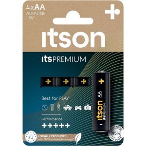 Pack de 4 Piles Alcalines LR6/AA 1,5V itsPREMIUM