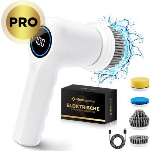 MostEssential Brosse de nettoyage électrique PRO Edition - Brosse électrique - Brosse à récurer - Polisseuse - Pour la salle de bain ou la cuisine - IPX7 Waterproof