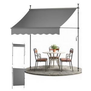 Sol Royal Store Banne Manuel sans Percage 15m &ndash; Store Balcon Enrouleur sans Percage - Anthracite BM3