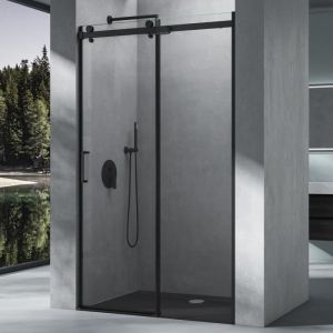 Mai&mai - Porte de Douche Coulissante Noire Paroi de Douche en Niche Transparent Pare Douche Verre esg 8mm avec Revêtement nano 140x195 cm Ter19K