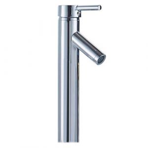 Robinet mitigeur a long bec chrome pour lavabo haut
