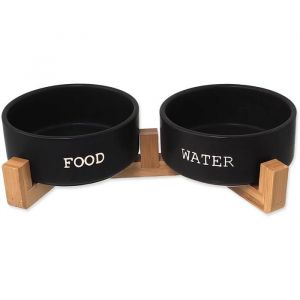 Gamelle Pour Chien - Dog - Set De Bols Noir - 850 Ml - Céramique - Intérieur