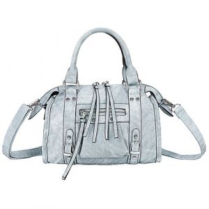 Sac &agrave; Main Bowling pour Femme avec Bandouli&egrave;re et Tire-zips D&eacute;coratifs Gallantry Bleu