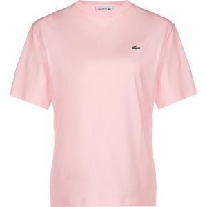 Lacoste T-shirt &agrave; col rond en coton premium Taille 40 Rose Pale