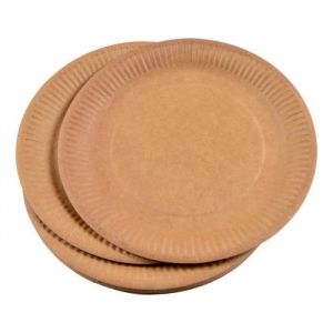 Homea Lot De 20 Assiettes En Carton "vitamine" 23cm Kraft Marron