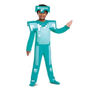 Image de Jakks Pacific DISGUISE Official Minecraft Costume Kids, Diamond Armour Minecraft Costume Fancy Dress Up Outfit, Halloween Birthday World Book Day Costumes for Boys Children S