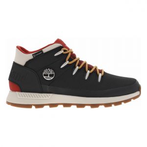 Image de Timberland Bottines noires à semelle plate et à lacets camel avec liserés bleus et rouges