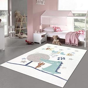 Tapis enfant doux étoiles - crocodile en crème Größe - 120 x 170 cm