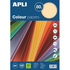 APLI 15278 - Ramette de 100 feuilles de papier A4, 80 g/m², coloris pastels assortis (5)