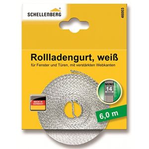 Schellenberg 46003 Sangle de volet roulant Blanc 14mm 6,0 m