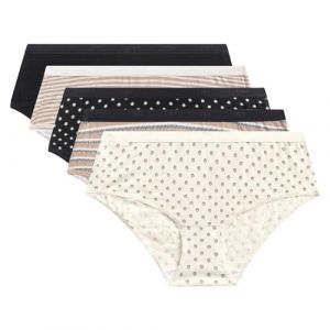 DIM Boxer Femme Noir/blanc/beige &Agrave; Motifs Sahara 44/46 - Le Lot De 5