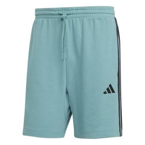 Adidas Homme Essential Three Stripes French Terry Short, Powder Teal/Black, M