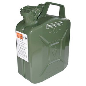 Axis JARDIN PRATIC Jerrican en metal - 5L - vert armée - Traitement intérieur antirouille, résistant tout carburant. Système de verrouillage avec goupille de sécurité.