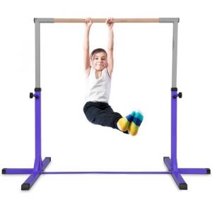 Costway Barre De Gymnastique En Acier Hauteur Réglable De 91 À 150cm Charge 100kg Pour Ecole, Maison, Jardin Diamètre 4cm Violet