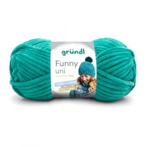 Fil &agrave; tricoter effet velour FUNNY - Grundl - 100 Gr - Oeko-Tex 15 Vert - 15 Vert
