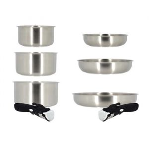 Menastyl Batterie de cuisine 8 pièces en acier inoxydable - tous feux