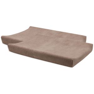 Jollein Housse de Matelas à Langer - Milky Coffee - Lot de 2-50x70cm - 85% Coton, 15% Polyester - Certifiée OEKO-TEX - Housse pour Matelas à Langer
