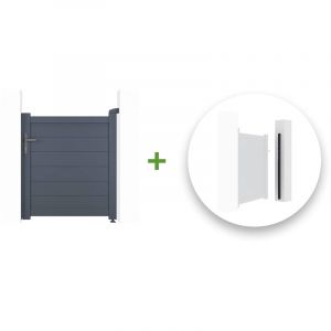 Casanoov - Portillon aluminium eiger 100x115cm + Kit inversion ouverture