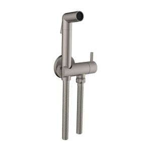 Paini France Douchette WC PAINI Cox ronde Gris Acier + support + flexible