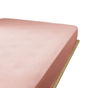 Drap Housse 200x200 Cm Gaze De Coton Rose