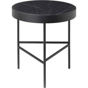 Image de Ferm Living Table d'appoint Marble Medium / Ø 40 x H 45 cm noir en pierre